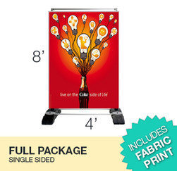 Outdoor Banner Wall 4' x 8' - SINGLE SIDED - Hardware + graphic + Carry Bag