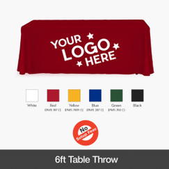 6' Table Throws - 4 Sided. 1 Solid Stock Color + 1 Imprint Color