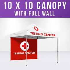 Testing Center Canopy - 10x10 Canopy w/ Single Sided Full Wall - FREE SHIPPING