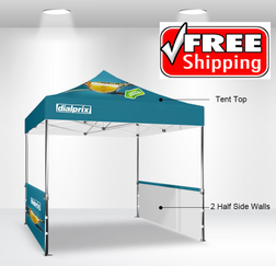 Package C - Canopy 10'x10' with Single Sided Side Walls- FREE SHIPPING