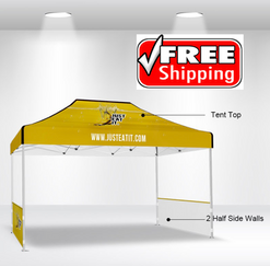 Package C - Canopy 10'x15'   Single Sided 1 Pair Half Walls- FREE SHIPPING