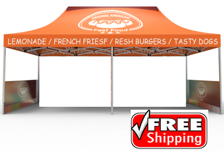 Package C - Canopy 10'x20'   Single Sided 1 Pair Half Walls- FREE SHIPPING