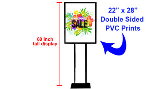 Poster Stand Frame + Double Sided Print   22" x 28"