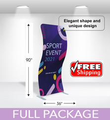 S Shape Mono 36" x 90" Double Sided Full Package - FREE SHIPPING