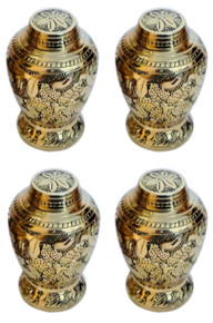 Set of 4 Pleasant Solace Keepsake Funeral & Cemetery-Cremation Urns for Ashes