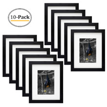 8x10 Frame for 5x7 Picture Black Wood, Solid Smooth (10 Pcs per Box)