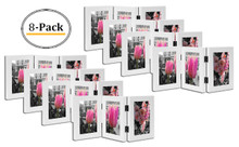 4x6 Hinged Frame for Two 4x6 Pictures White Wood (8 Pcs per Box)