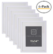 11x14 Frame for 8x10 Picture White Wood (6 Pcs per Box)