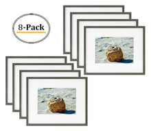 8x10 Frame for 5x7 Picture Dark-Gray Aluminum, Shiny Brushed (8 Pcs per Box)