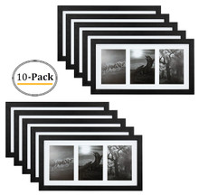 9x18 Frame for Three 5x7 Pictures Black Wood (10 Pcs per Box)