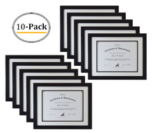 11x14 Frame for 8.5x11 Picture Black Wood, Solid Smooth (10 Pcs per Box)