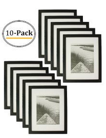 11x14 Frame for 8x10 Picture Black Wood, Smooth Finish (10 Pcs per Box)