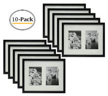 11x14 Frame for Two 5x7 Pictures Black Wood (10 Pcs per Box)