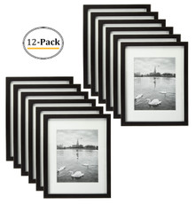 11x14 Frame for 8x10 Picture Black Wood, Smooth Finish (12 Pcs per Box)
