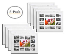 12x16 Frame for One 5x7 and Twelve 2.5x3.75 Picture White Wood (8 Pcs per Box)