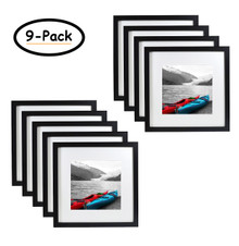 12x12 Frame for 8x8 Picture Black Wood, Smooth Finish (9 Pcs per Box)