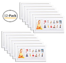8.5x16.3 Frame for One 4x6 and Twelve 1.25x1.75 Pictures White Wood (12 Pcs per Box)