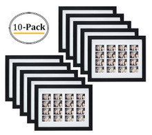 8.5x11 Frame for Four 2x6 Pictures Black Wood (10 Pcs per Box)