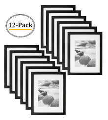 11x14 Frame for 8x10 Picture Black Solid Smooth Wood (12 Pcs per Box)