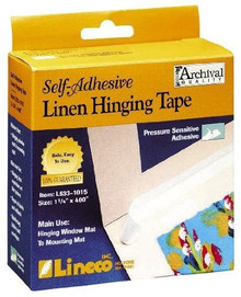 Picture Framing Supplies-Lineco Self-Adhesive Linen Hinging Tape-1 1/4" x35 ft