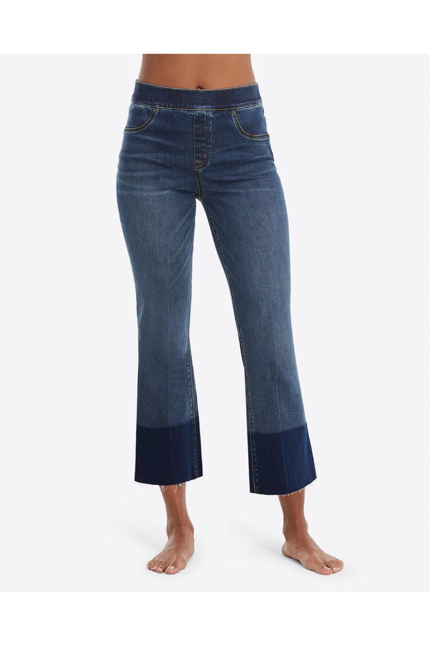 SPANX Cropped Flare Jeans in Medium Wash - One Hip Mom