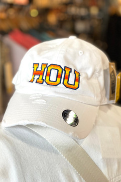 HOU White Cap Astros Colored Stitching 