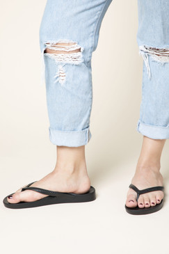 Archies Black Arch Support Flip Flops 