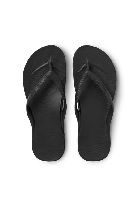 Archies Black Arch Support Flip Flops 