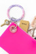 O-Venture Silicone Pink Cheetah Key Ring