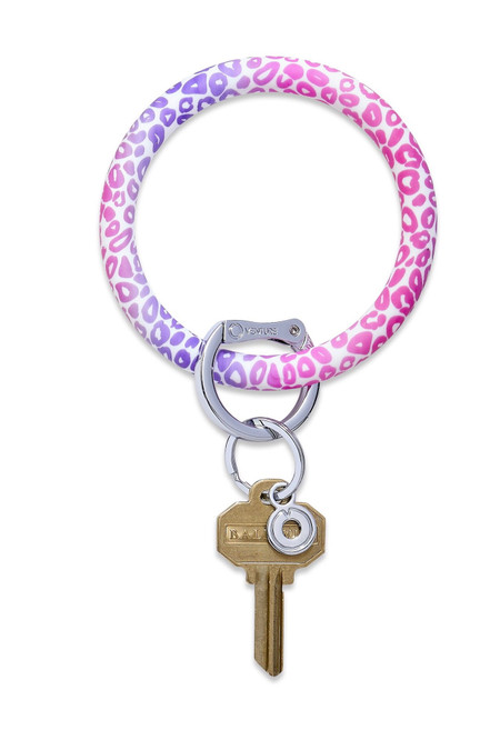 O-Venture Silicone Pink Cheetah Key Ring