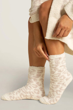 Barefoot Dreams CozyChic® Women's Barefoot In The Wild Socks Cream Stone