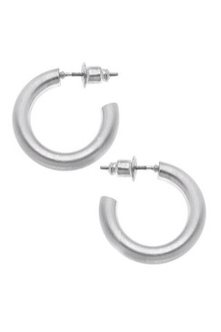 Canvas Celia Hoop Earrings in Satin Silver 22329-SL