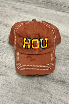 HOU Vintage Orange Cap Astros Colored Stitching 