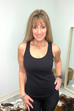 Arianne Erin Gray Double Layer Tank Black 