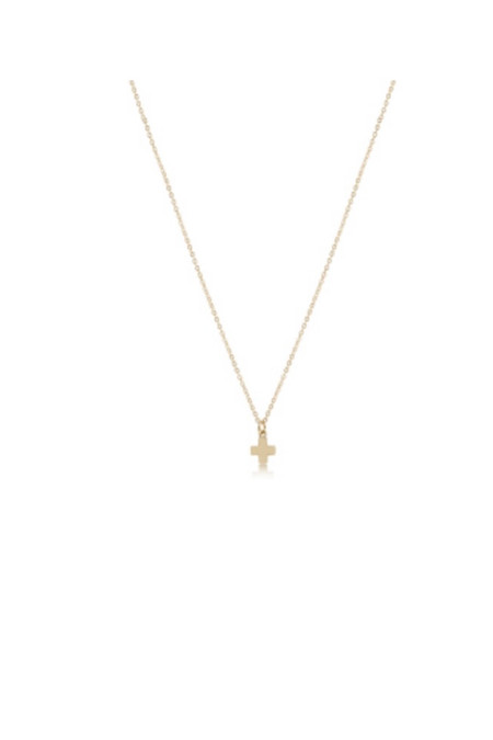 E NEWTON 16" Necklace Gold Signature Cross N16GSCSMG