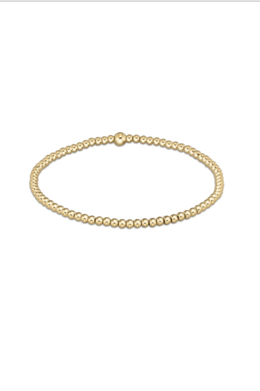 E Newton Classic Gold 2.5mm Bead Bracelet BCLG25 One Hip Mom Boutique