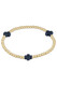 ENewton Signature Cross Gold Pattern 3mm Bead Bracelet Navy BSCGP3N