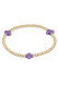 ENewton Signature Cross Gold Pattern 3mm Bead Bracelet Purple BSCGP3PU