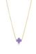 E Newton 16" Necklace Gold Purple Signature Cross N16GSCPU