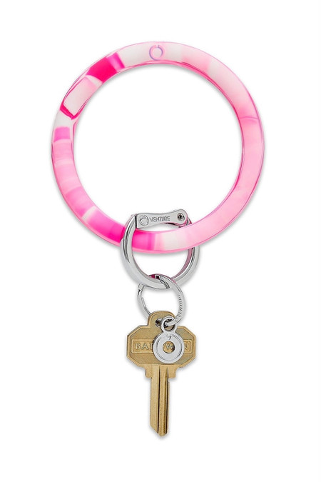 Oventure Tickled Pink Marble Big O Key Ring 