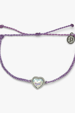 Pura Vida Mermaid Heart Silver Bracelet Light Purple LPUR