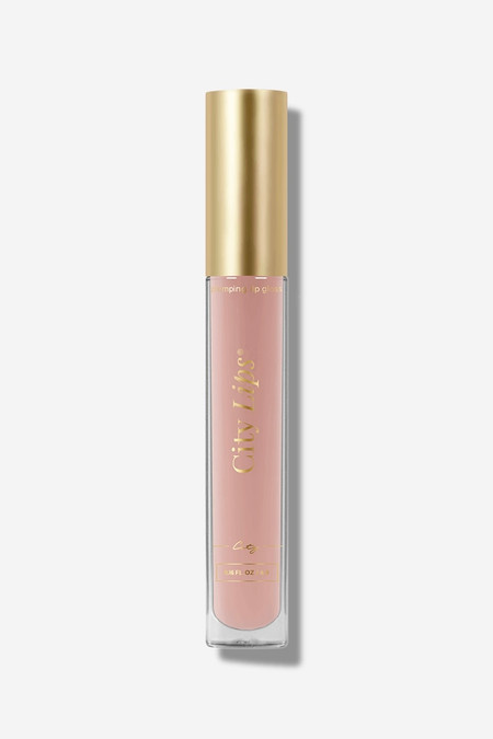 City Lips Pink Nude Glitter Lip Gloss 