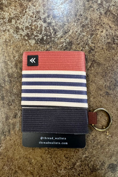 Thread Navy/Brown Stripe Elastic Wallet