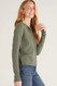 Z Supply Liya Long Sleeve Slub Tee Forest