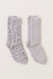 Barefoot Dreams Barefoot in the Wild™ 2 Pair Sock Set Linen / Warm Gray Multi