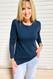 Arianne Erin Gray  CYA Crew Long Sleeve Navy Slub Tee