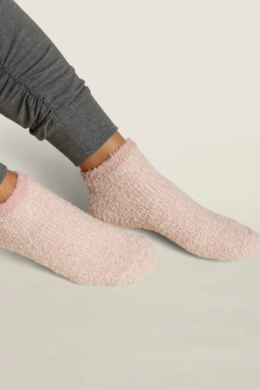 Barefoot Dreams CozyChic 2 Pair Tennis Sock Set Dusty Rose Multi One Hip  Mom Klein TX