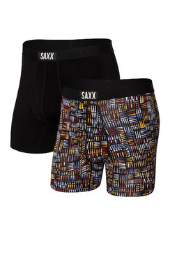 Saxx Ultra 2-Pack Super Soft  Boxer Brief /Desert Grid/Black