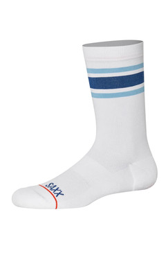 Saxx Whole Package Crew Socks / Athletic Stripe- White