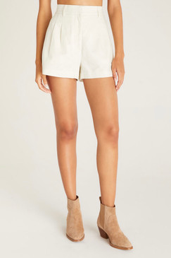 Z Supply Lucy Classic Pleated Shorts Ecru